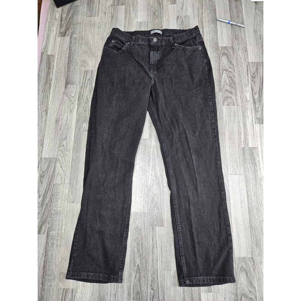 (3/$35) Lee Riders Jeans Women 16M Black Relaxed Fit Straight Leg Denim 5 Pocket